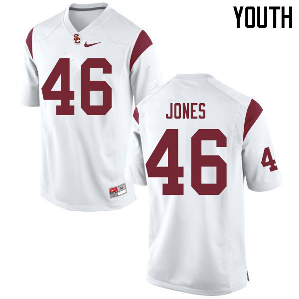 Youth #46 Grant Jones USC Trojans College Football Jerseys Sale-White